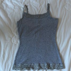 Grey Justice lace tank top.